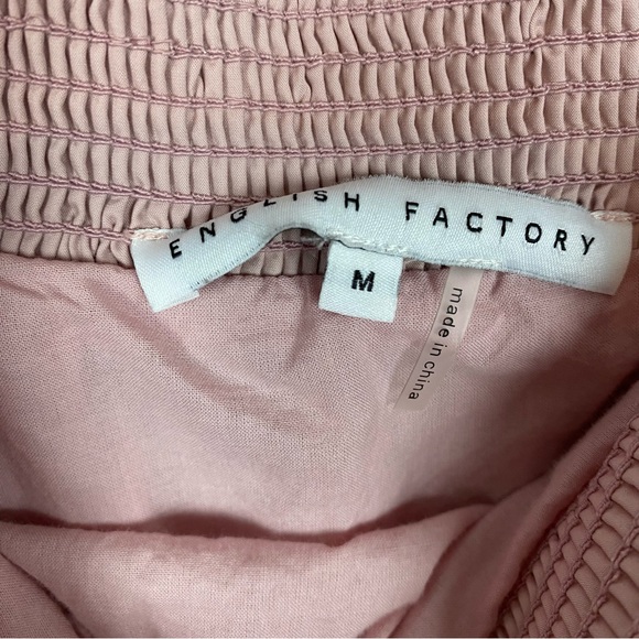 English Factory Tiered Midi Dress in dust pink pockets - Picture 6 of 10
